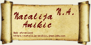 Natalija Anikić vizit kartica